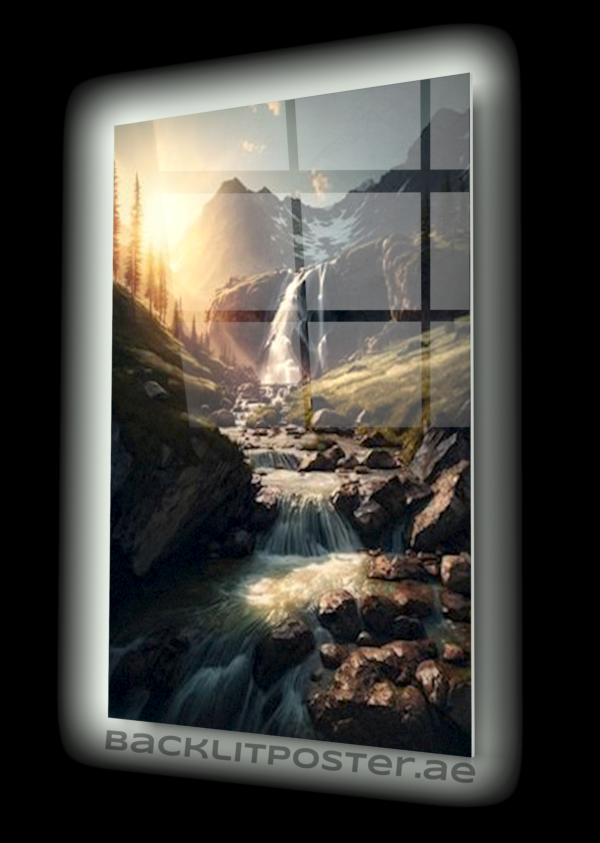 Waterfall At Sunset